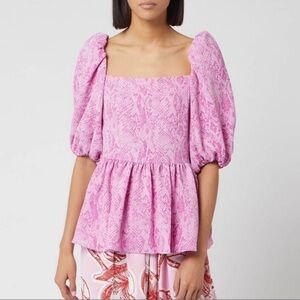 NWT Stine Goya Pink Snakeskin Top